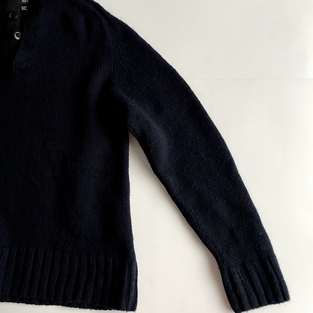Vintage J. Crew Navy Wool Polo Sweater Size M - Picture 9 of 15